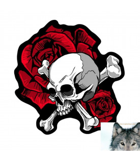 Patch Lady Skull Bones Roses