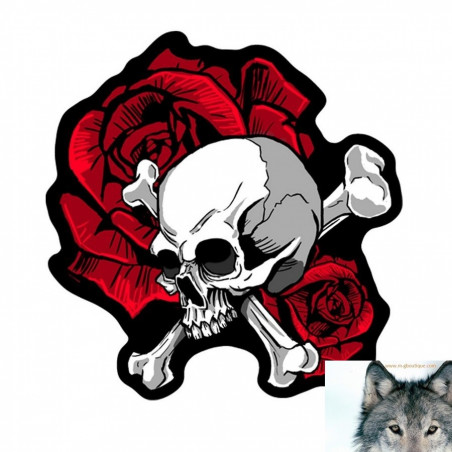 Patch Lady Skull Bones Roses