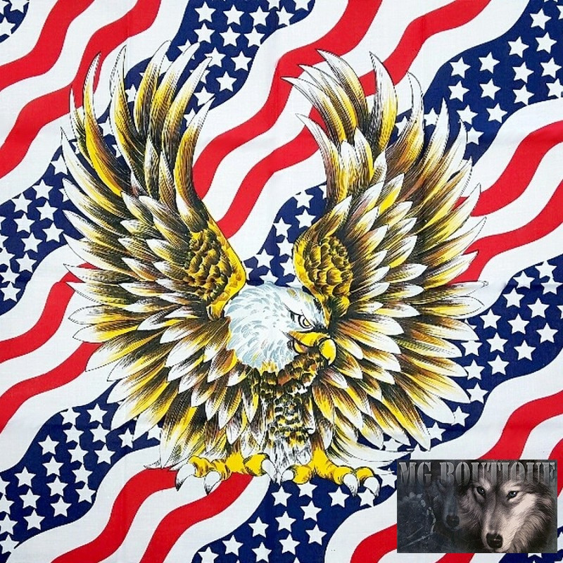 Bandana drapeau US aigle agréssif.