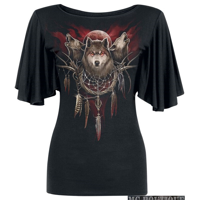 T-Shirt Femme Manches courtes Cry Of The Wolf.