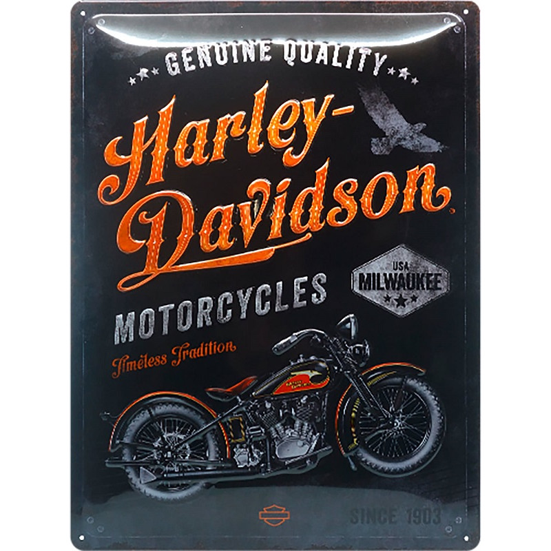 Plaque En Métal Rétro Harley Davidson.